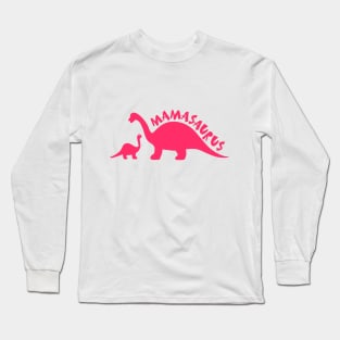 Mamasaurus with dinosaur silhouette Long Sleeve T-Shirt